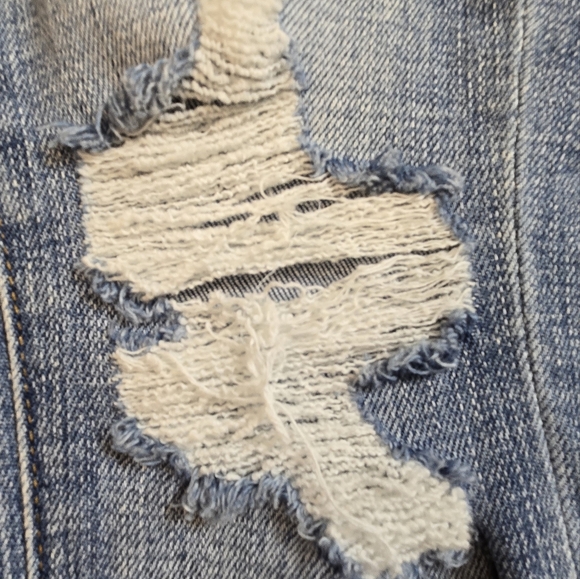 L'AGENCE Light Blue Straight Leg Jeans Distressed with Raw Hem Sz 25 - Picture 7 of 12